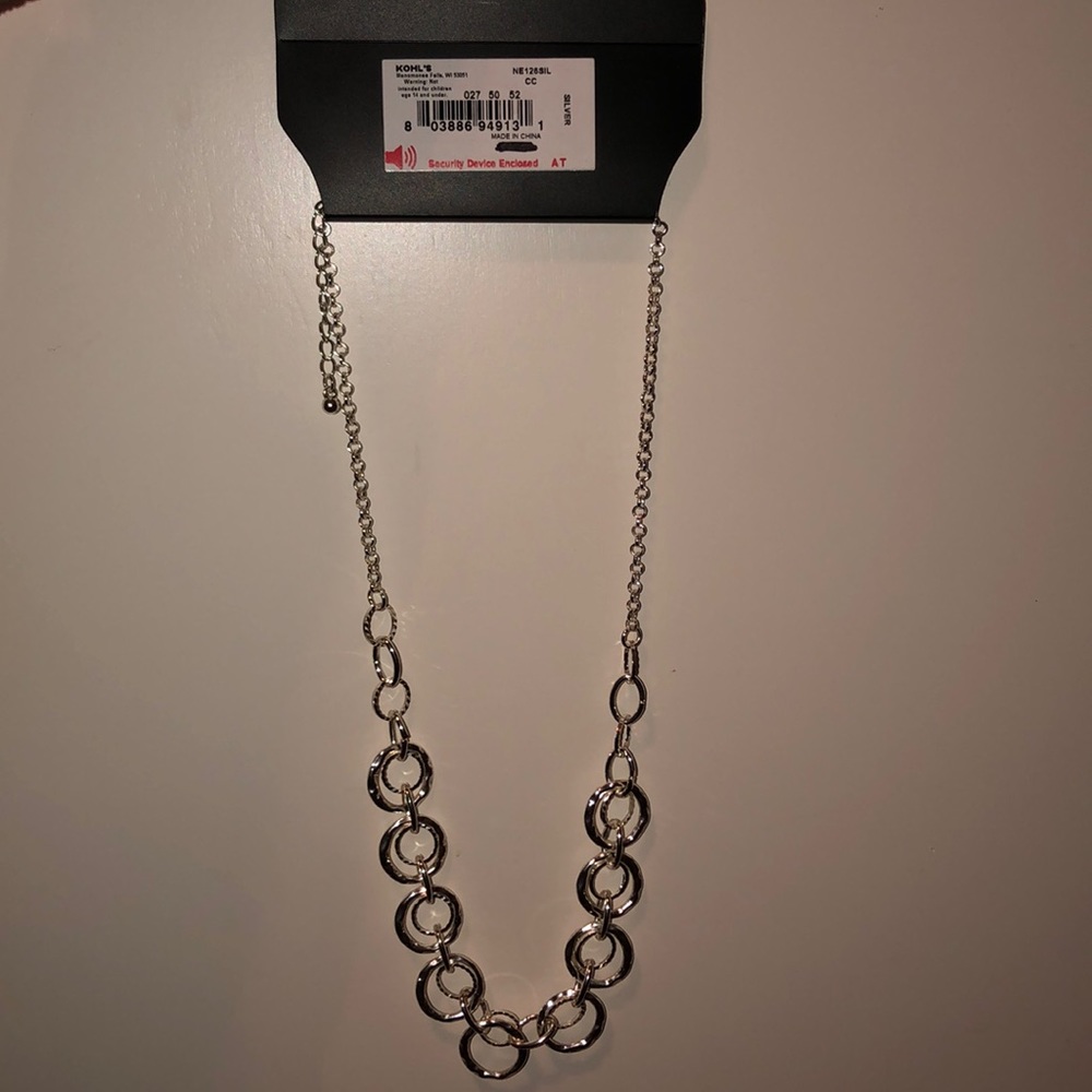 Shiny Silver “Metal” Multi-Loop Necklace (Kohl’s) - Picture 6 of 8